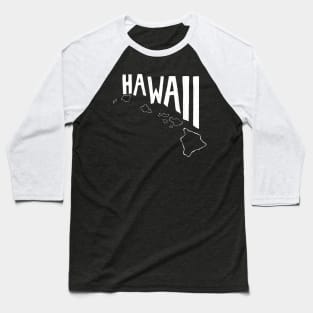 Hawaii (White Graphic) Baseball T-Shirt